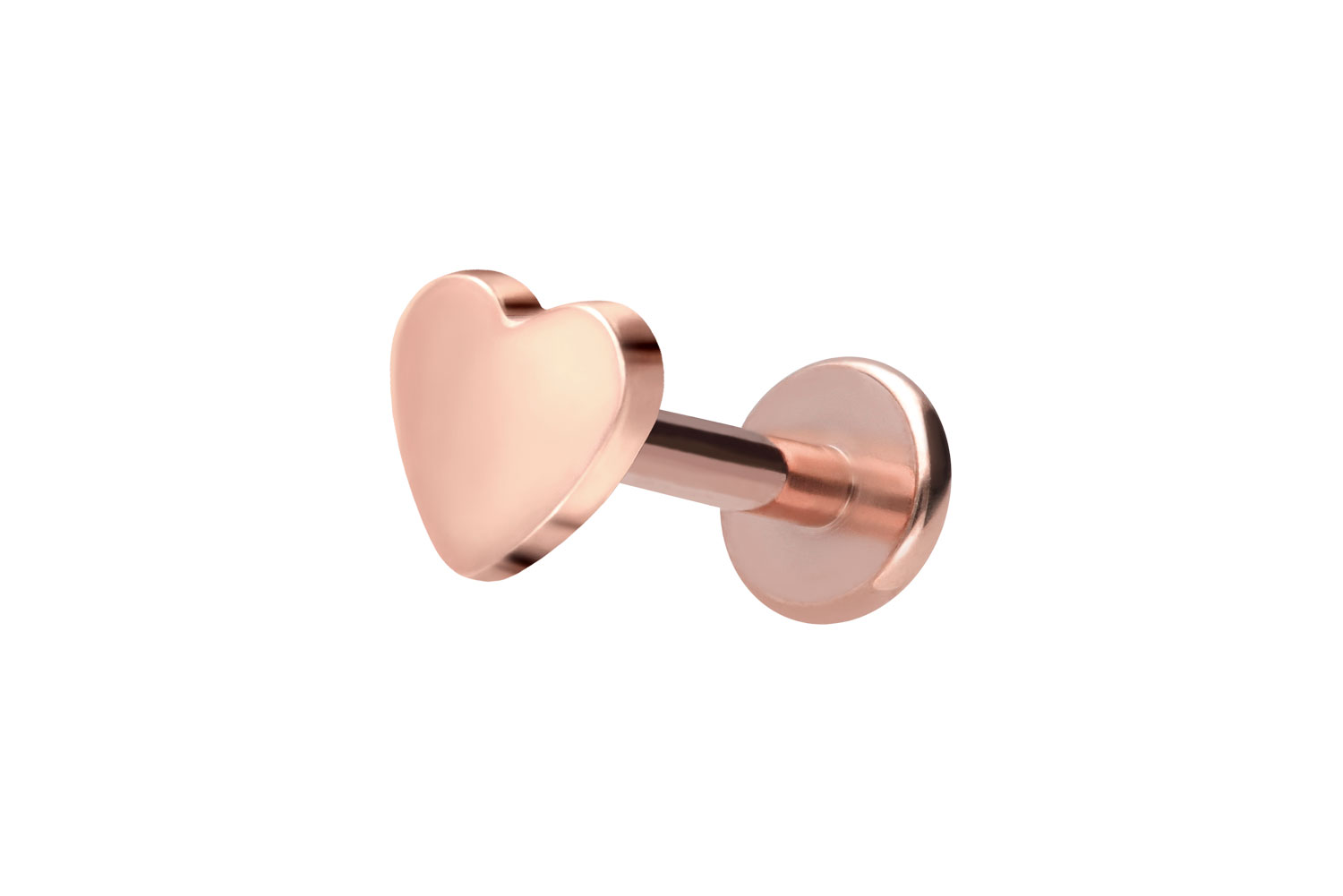 Titan Labret Piercing mit Innengewinde HERZ
